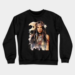 Native American Woman Heritage Indigenous Pride Native American Crewneck Sweatshirt